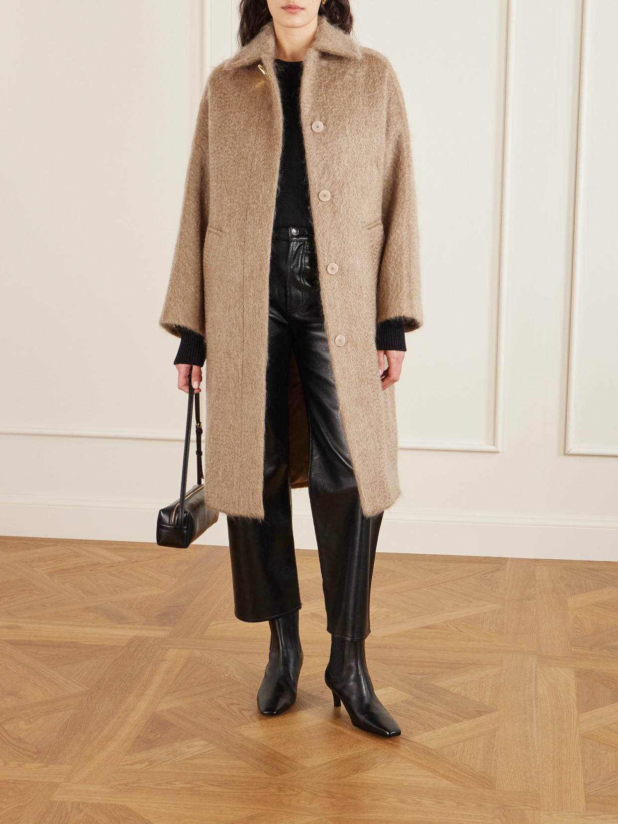 Alger Brushed Wool And Mohair-blend Coat - Neutrals