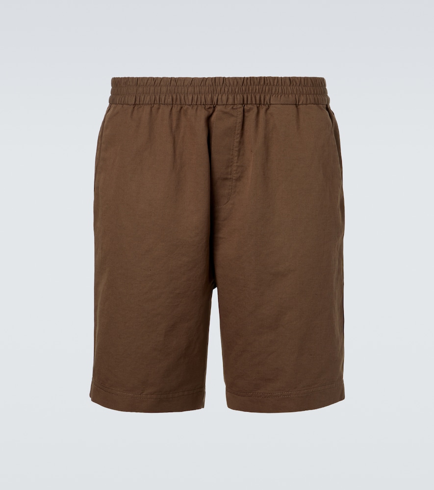Cotton and linen shorts
