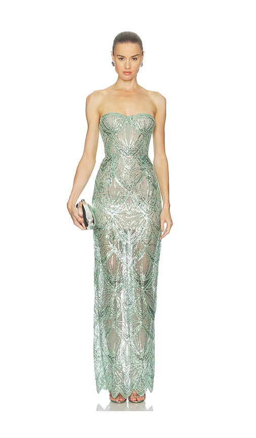 Bronx and Banco Giselle Maxi Dress in Sage. XS. Also in S, M