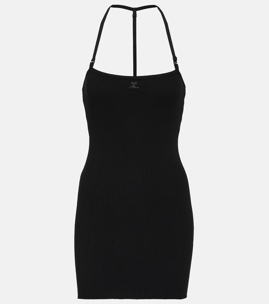 Ribbed-knit minidress
