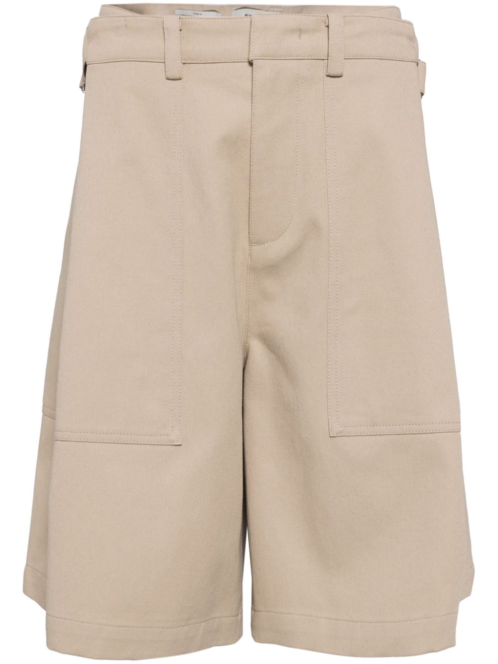 Straight-leg cotton bermuda shorts - Brown