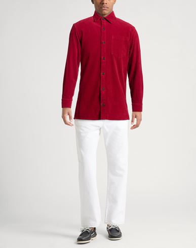 Man Shirt Red Size S Cotton, Elastane