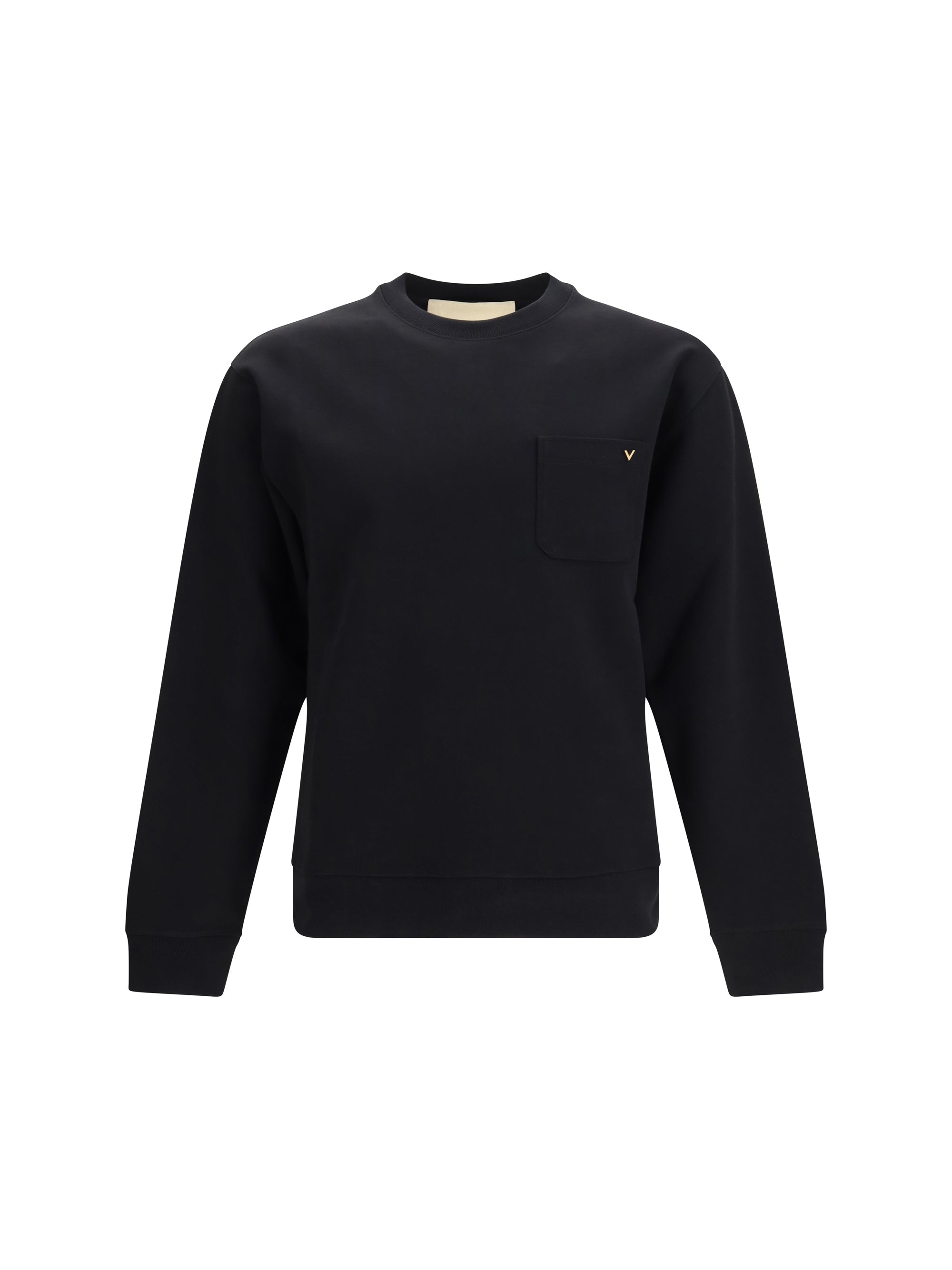 Cotton Jersey Crewneck Sweatshirt — Black