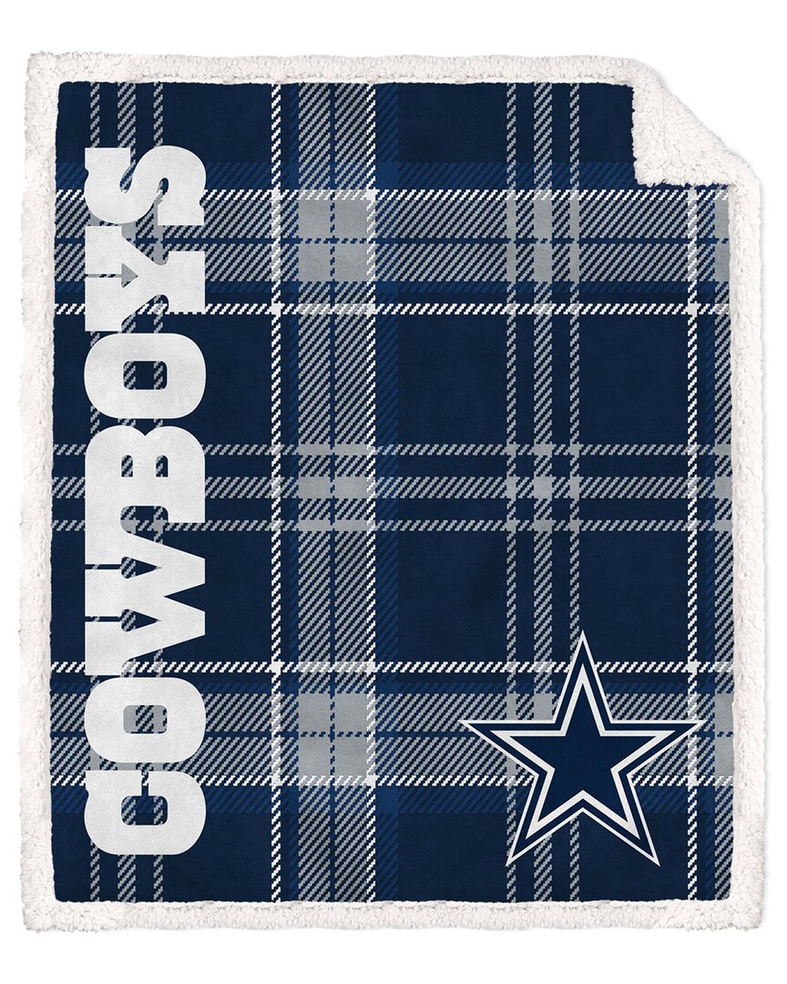 Dallas Cowboys Nfl Team Classic Plaid Sherpa Throw