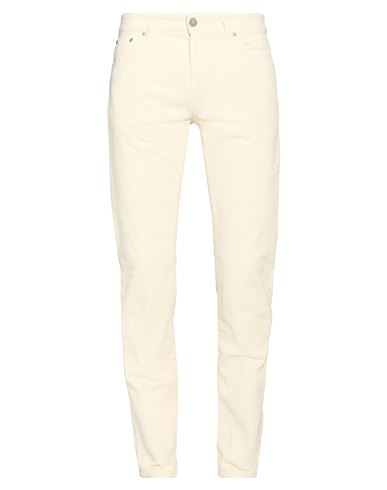Man Pants Cream Size 32 Cotton, Elastane