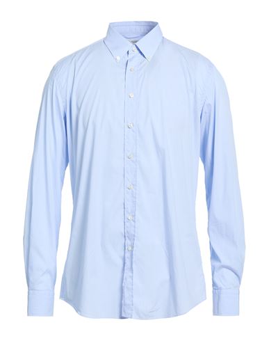 Man Shirt Light blue Size 16 Cotton, Polyamide, Elastane