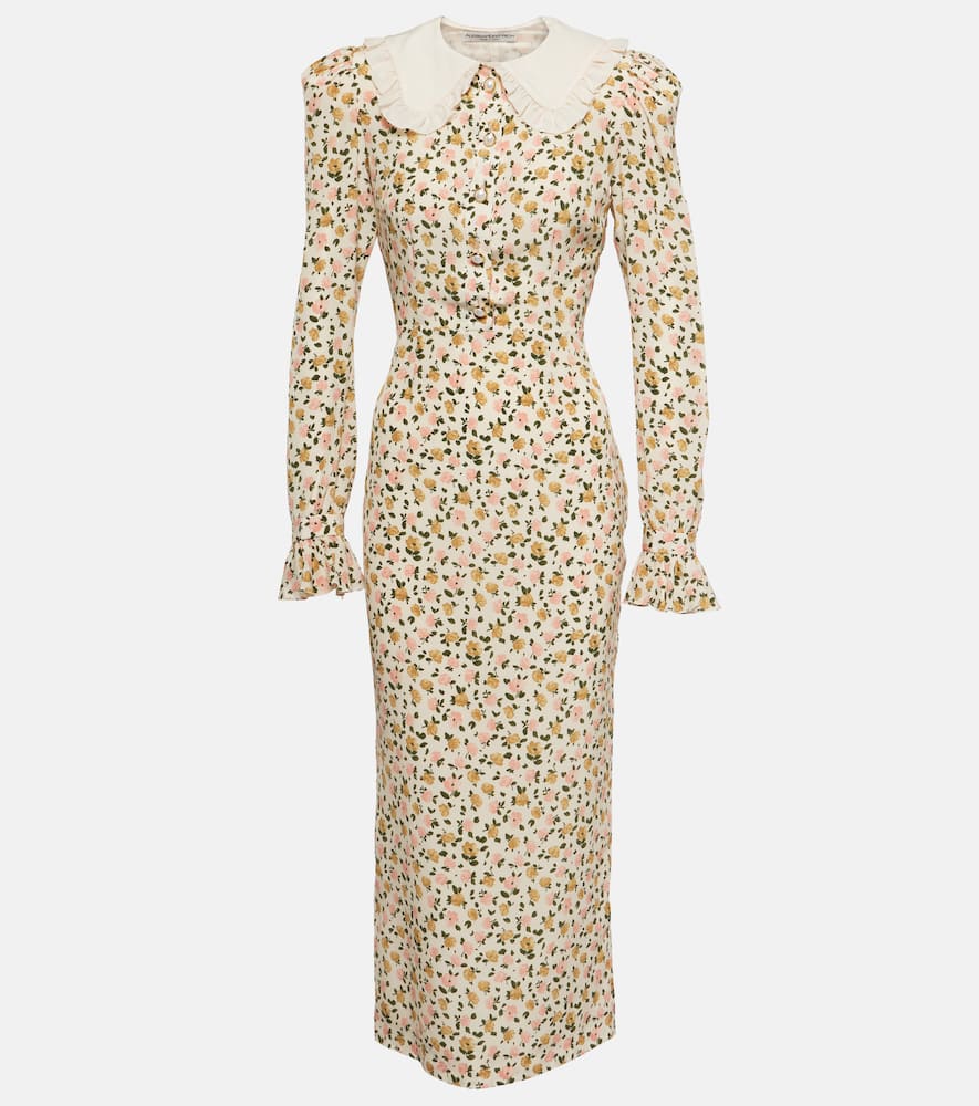 Floral silk midi dress