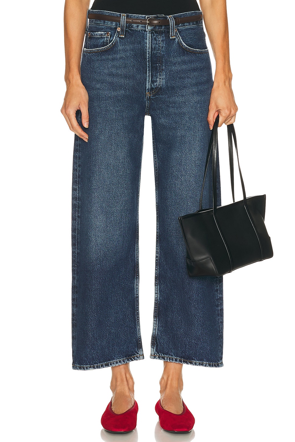AGOLDE Arc Wide Leg Jeans in Blue. - 25 also