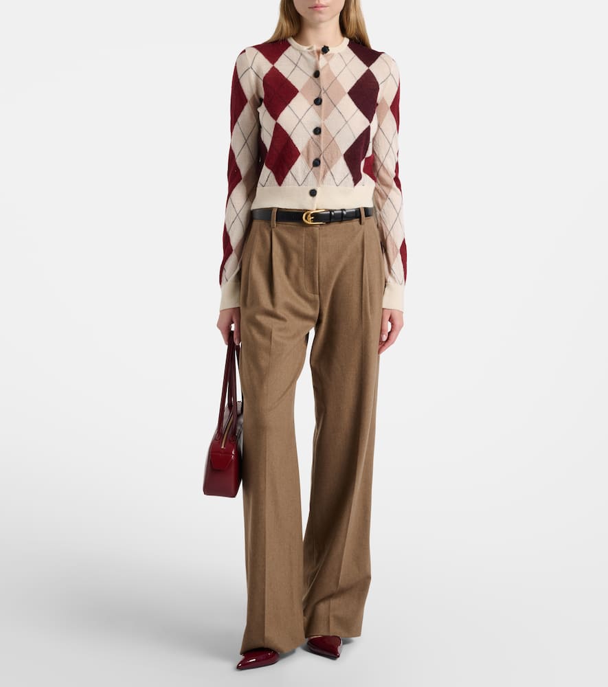 Charli argyle cashmere and mohair cardigan