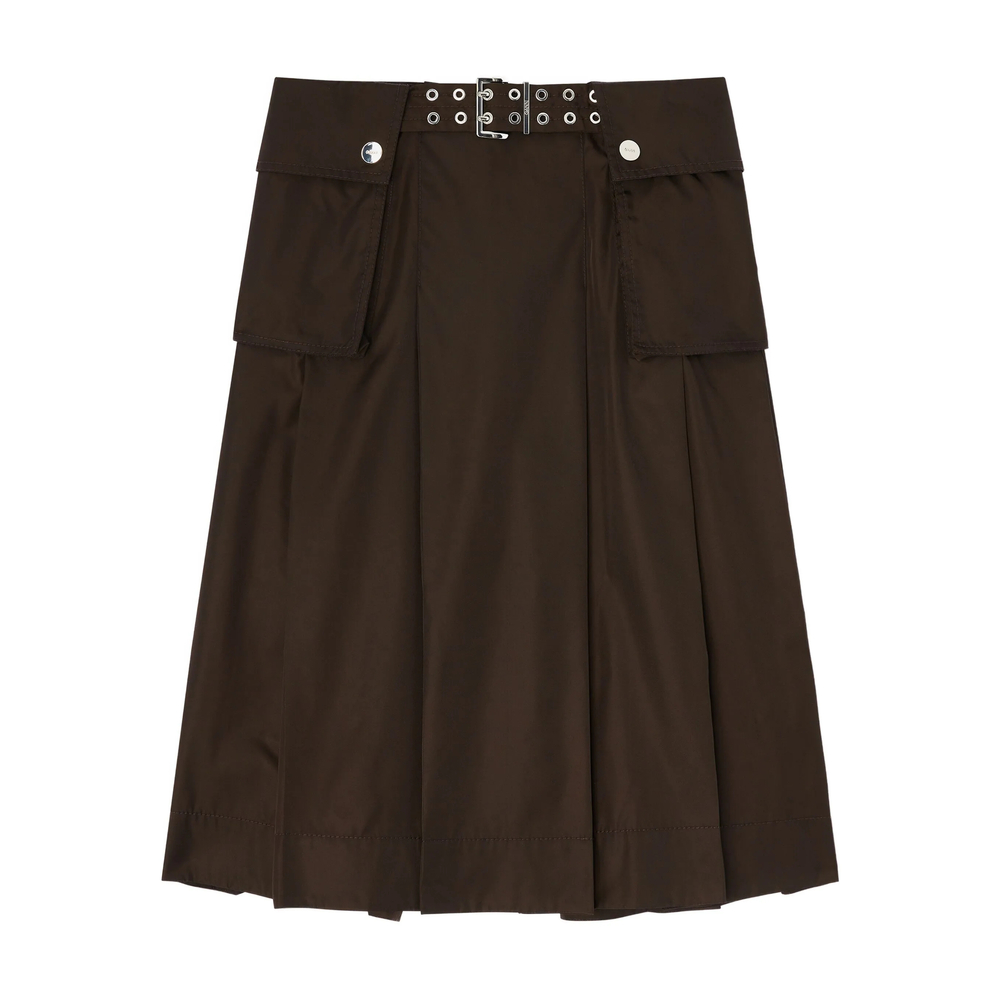 Duchesse Nylon Pleated Skirts Brown