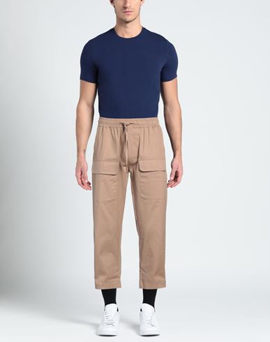 Man Pants Light brown Size M Cotton, Lycra