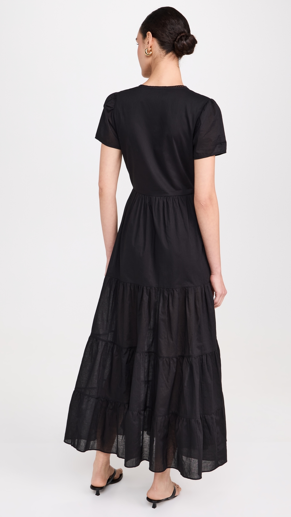 Button Maxi Dress Black
