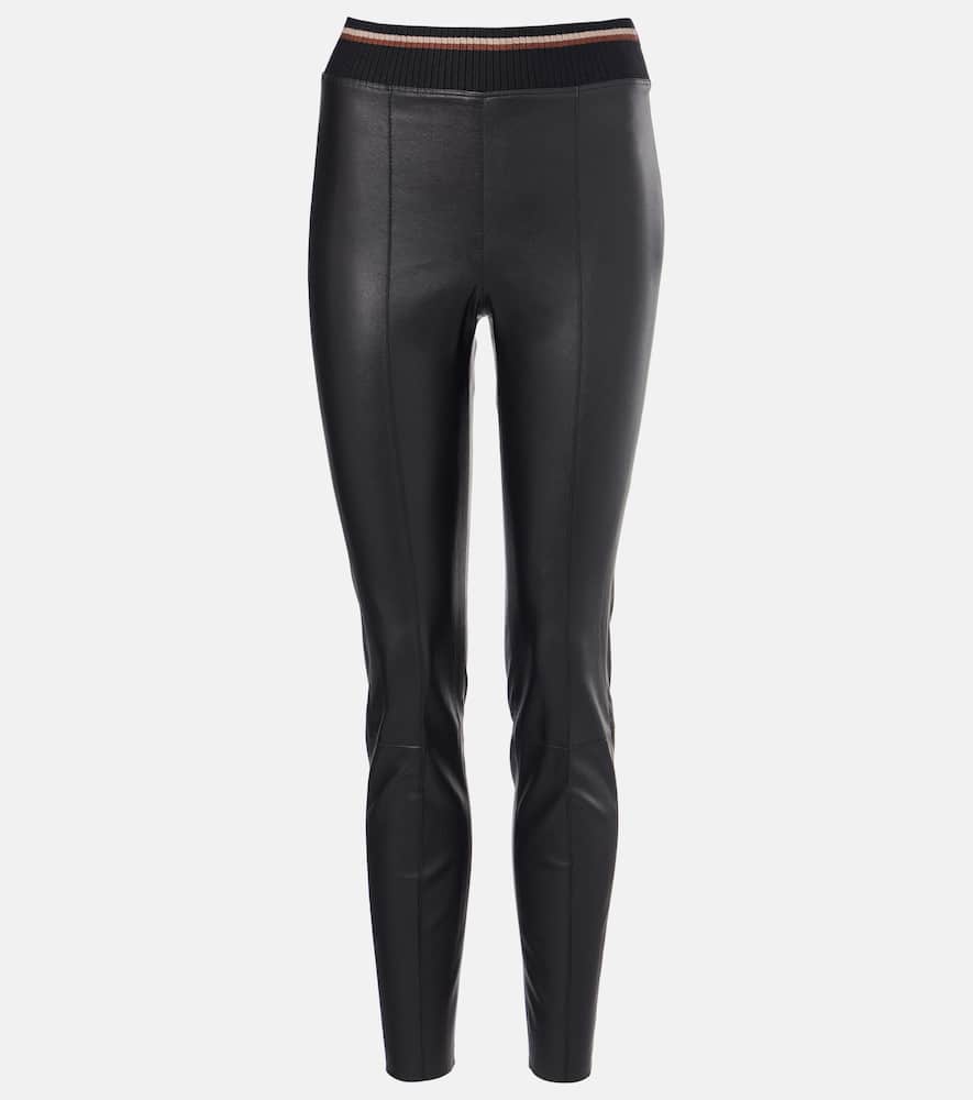 Leather slim pants