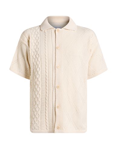Family First Milano Man Cardigan Ivory Size L Cotton, Acrylic