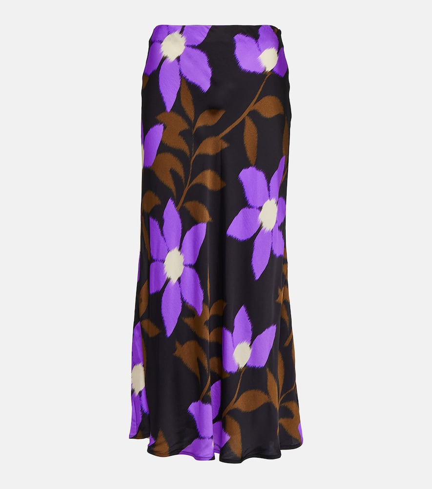 Velvet Printed satin wrap dress