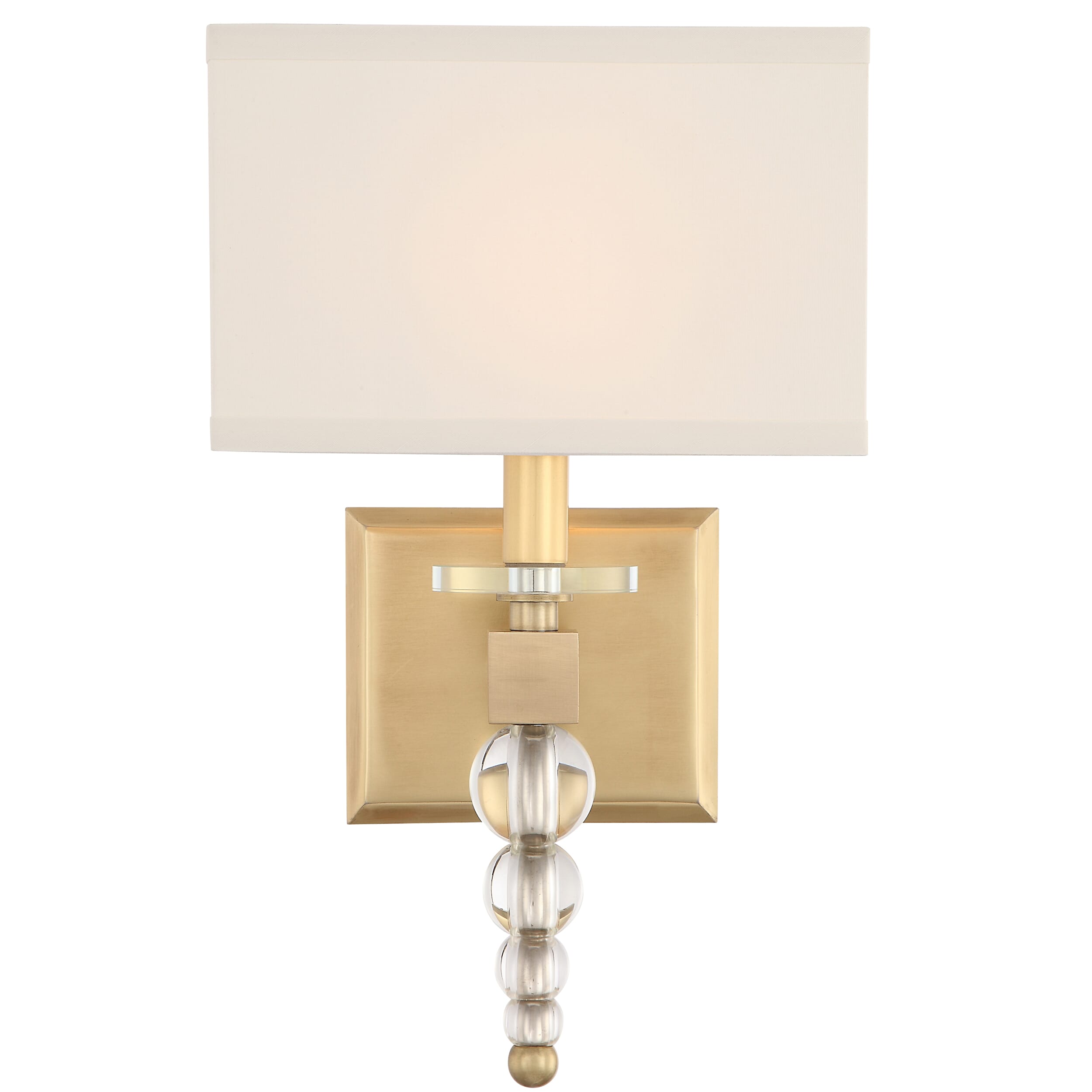 Crystorama Clover 16" Wall Sconce in Aged Brass with Clear Hand Cut Crysta