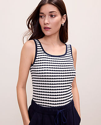 Ann Taylor Weekend Pointelle Tank Top