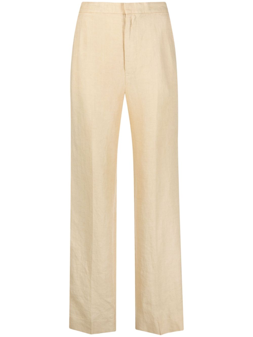 Straight-leg linen trousers - Neutrals