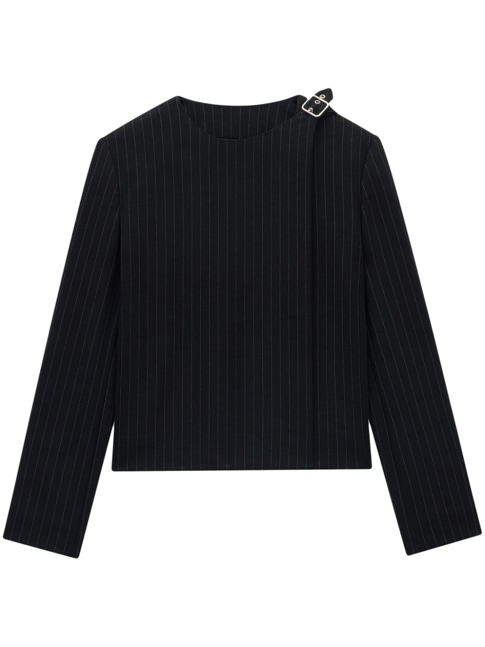 Buckled pinstripe blazer - Black