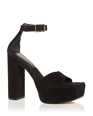 굿 아메리칸 여성 스네이크 엠보싱 플랫폼 하이 블록 힐 샌들 GA159K-X