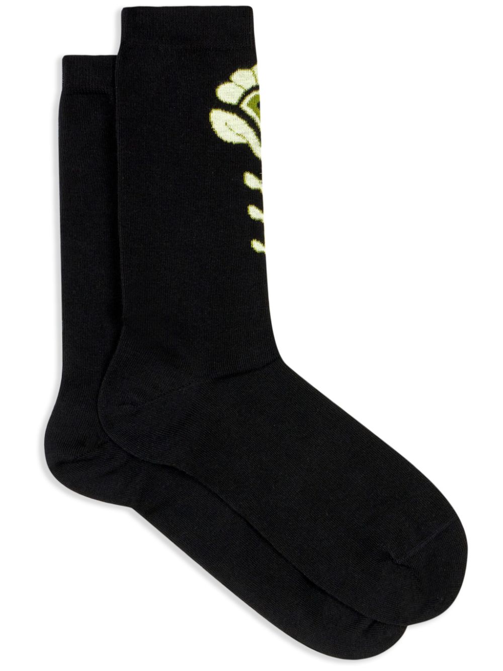 Jacquard cotton socks - Black