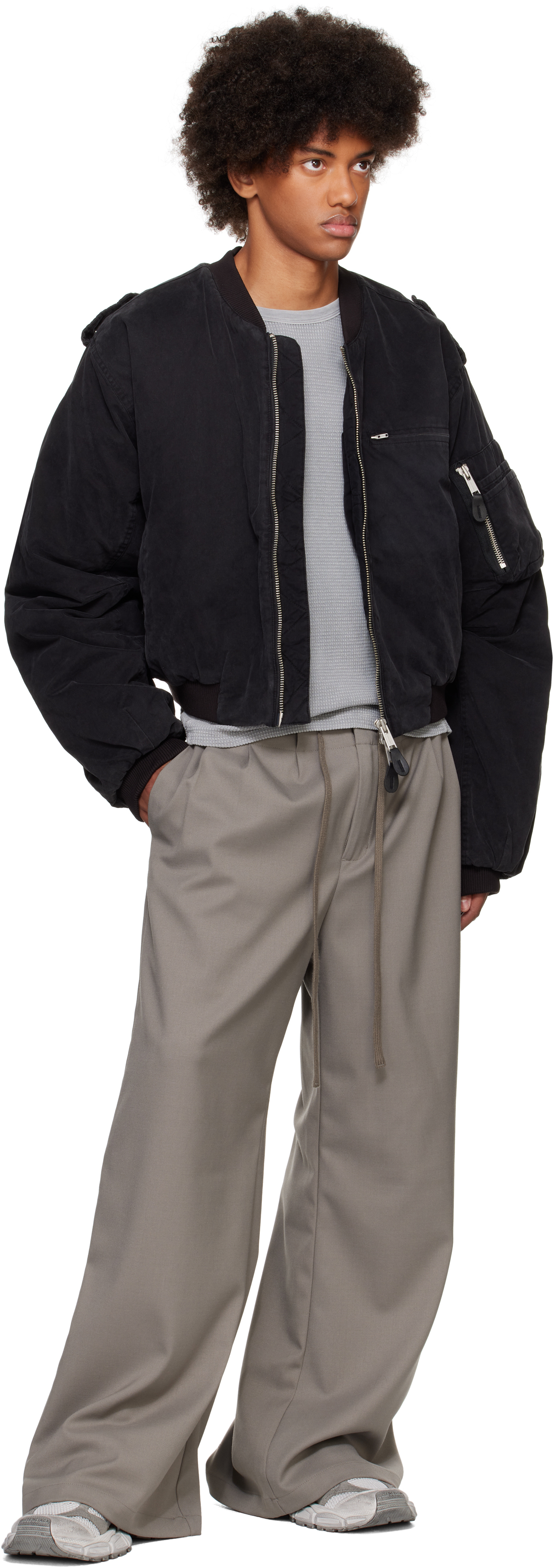 Entire Studios Black A-4 Bomber Jacket