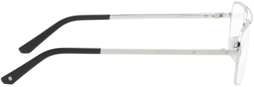 까르띠에 남성 실버 산토스 드 까르띠에 에비에이터 안경