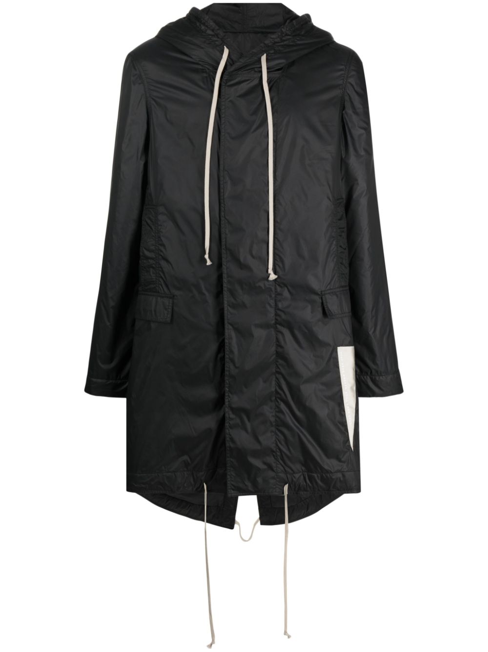 Fishtail hooded raincoat - Black