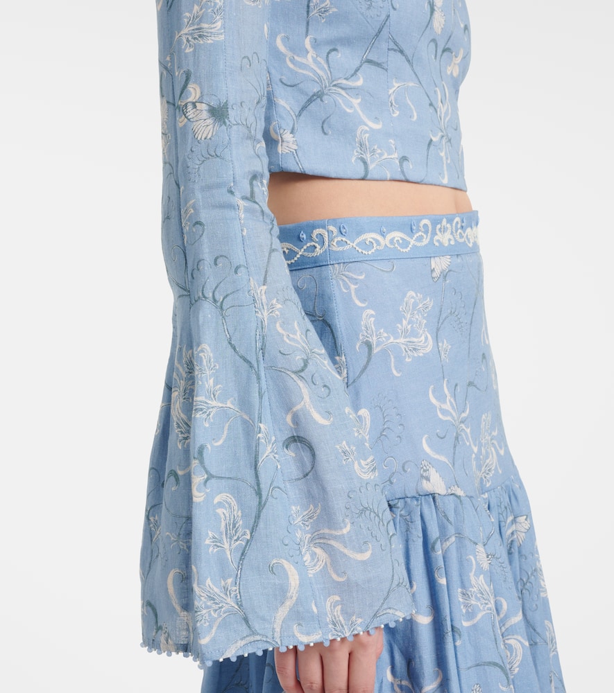 Agua by Agua Bendita Limoncillo Lymanopoda floral linen crop top