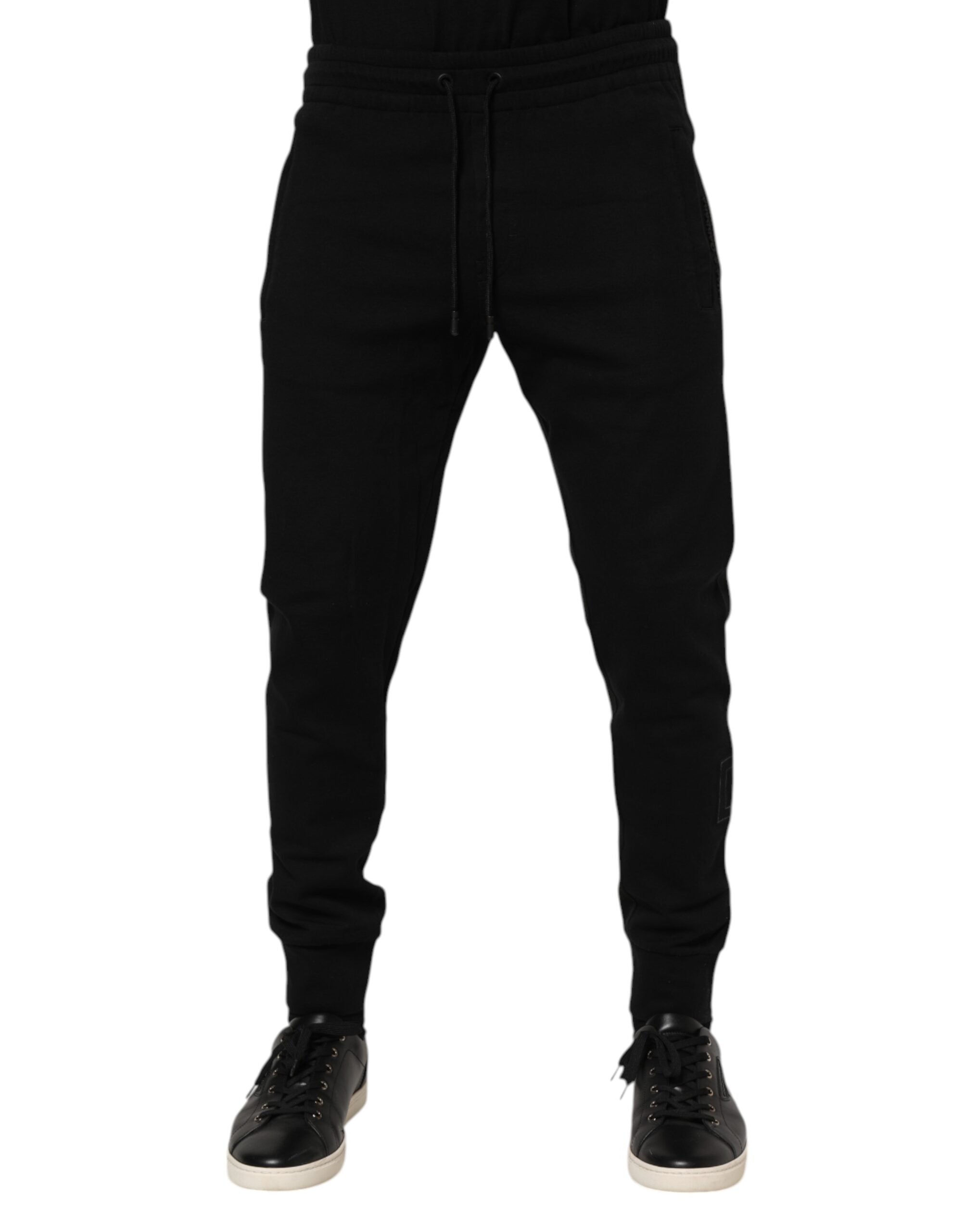 Cotton Blend Joggers — Black
