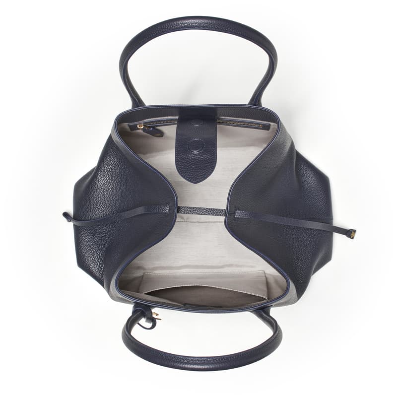Large Paris Bag in Navy Pebble
