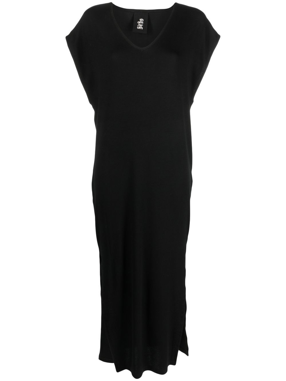 V-neck midi dress - Black