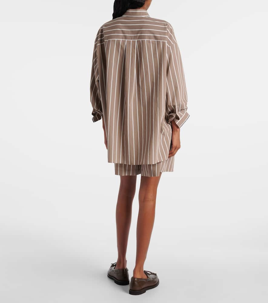Monili striped cotton-blend poplin shirt