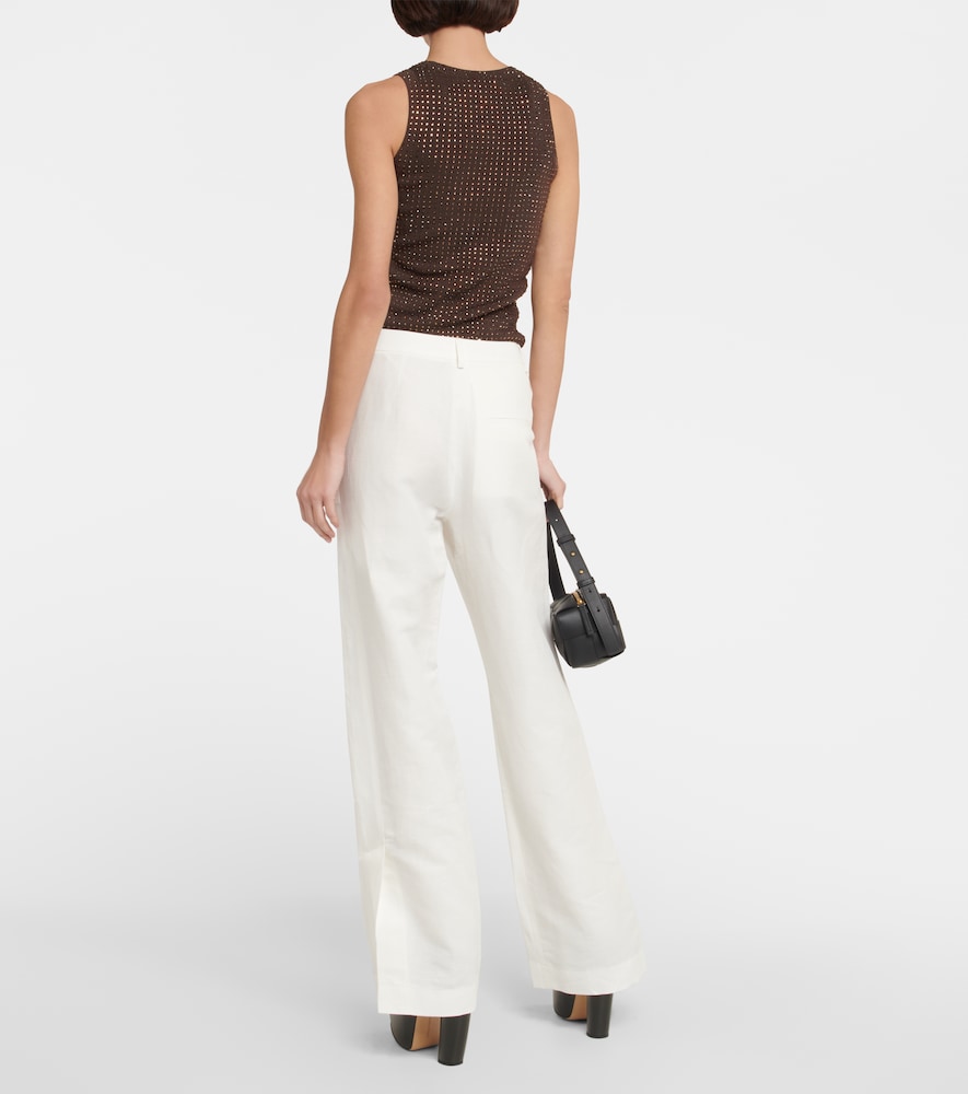 Polaris wide-leg linen and cotton pants