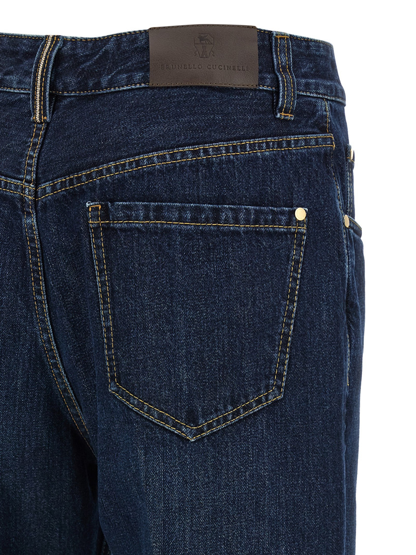 Brunello Cucinelli - cropped straight leg jeans contrast stitching