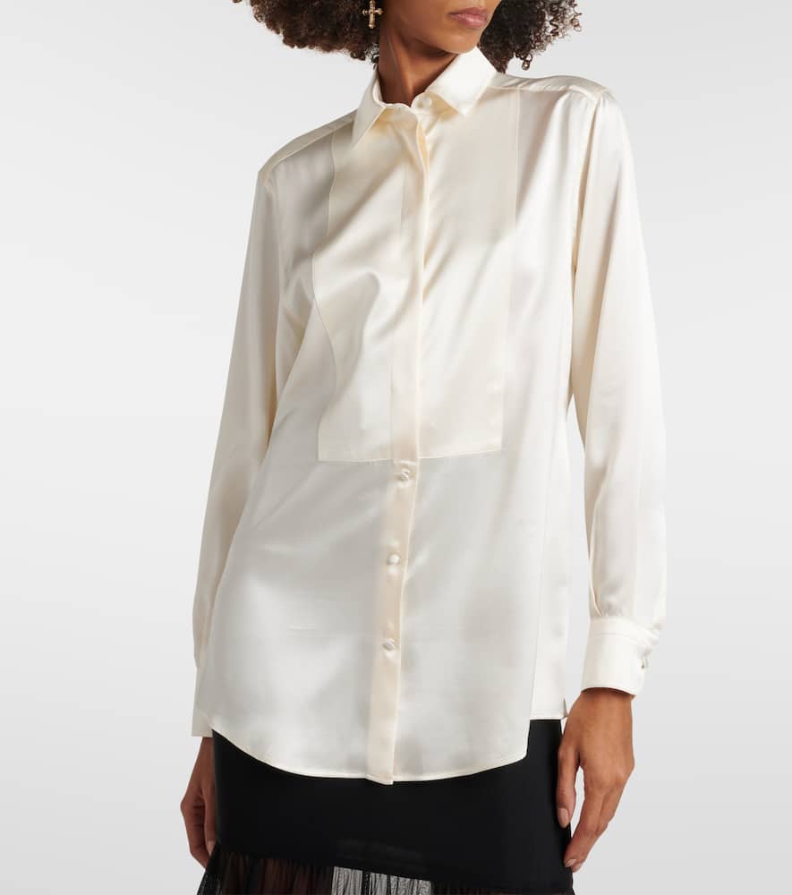 Paneled silk shirt