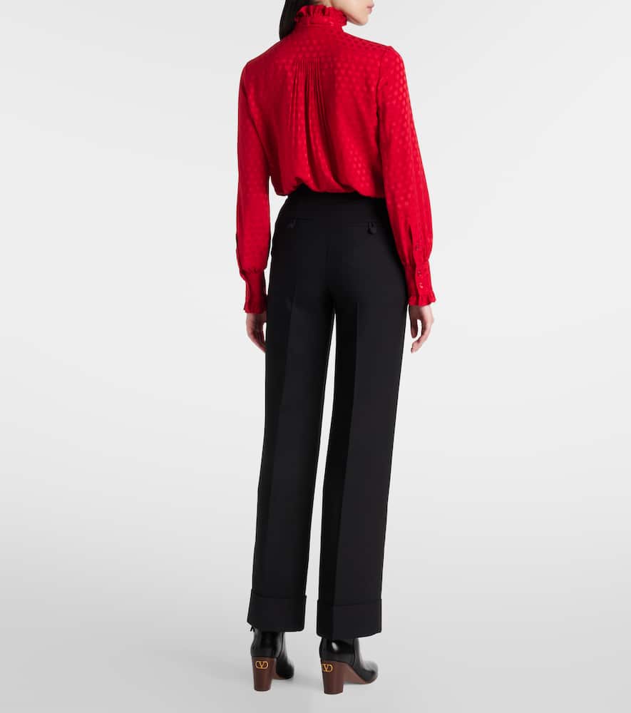 Wool and silk wide-leg pants