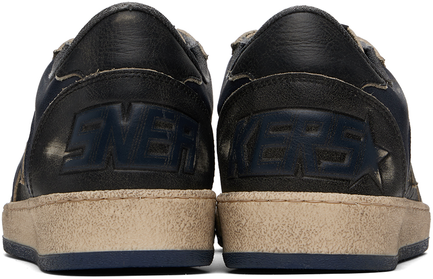 Golden Goose Navy Ball Star Double Quarter Sneakers