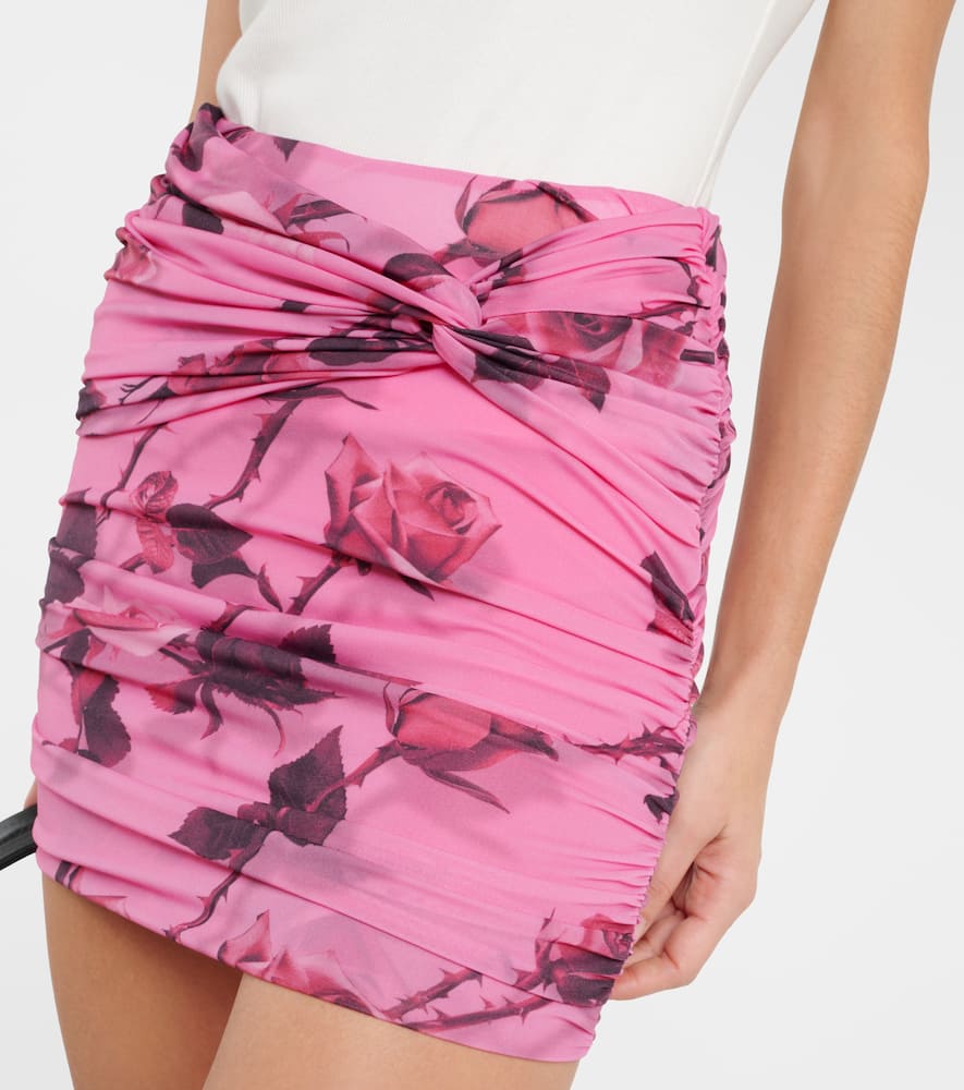 Floral ruched miniskirt