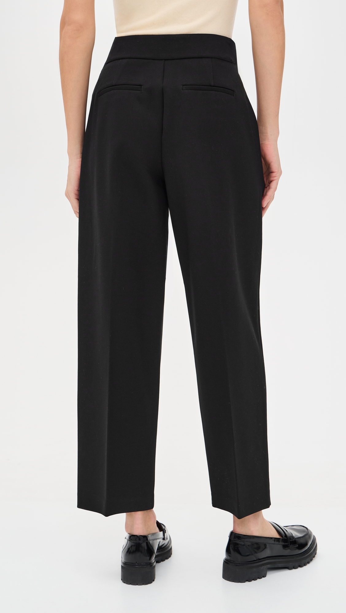 Ponte Pleated Ankle Pants Classic Black