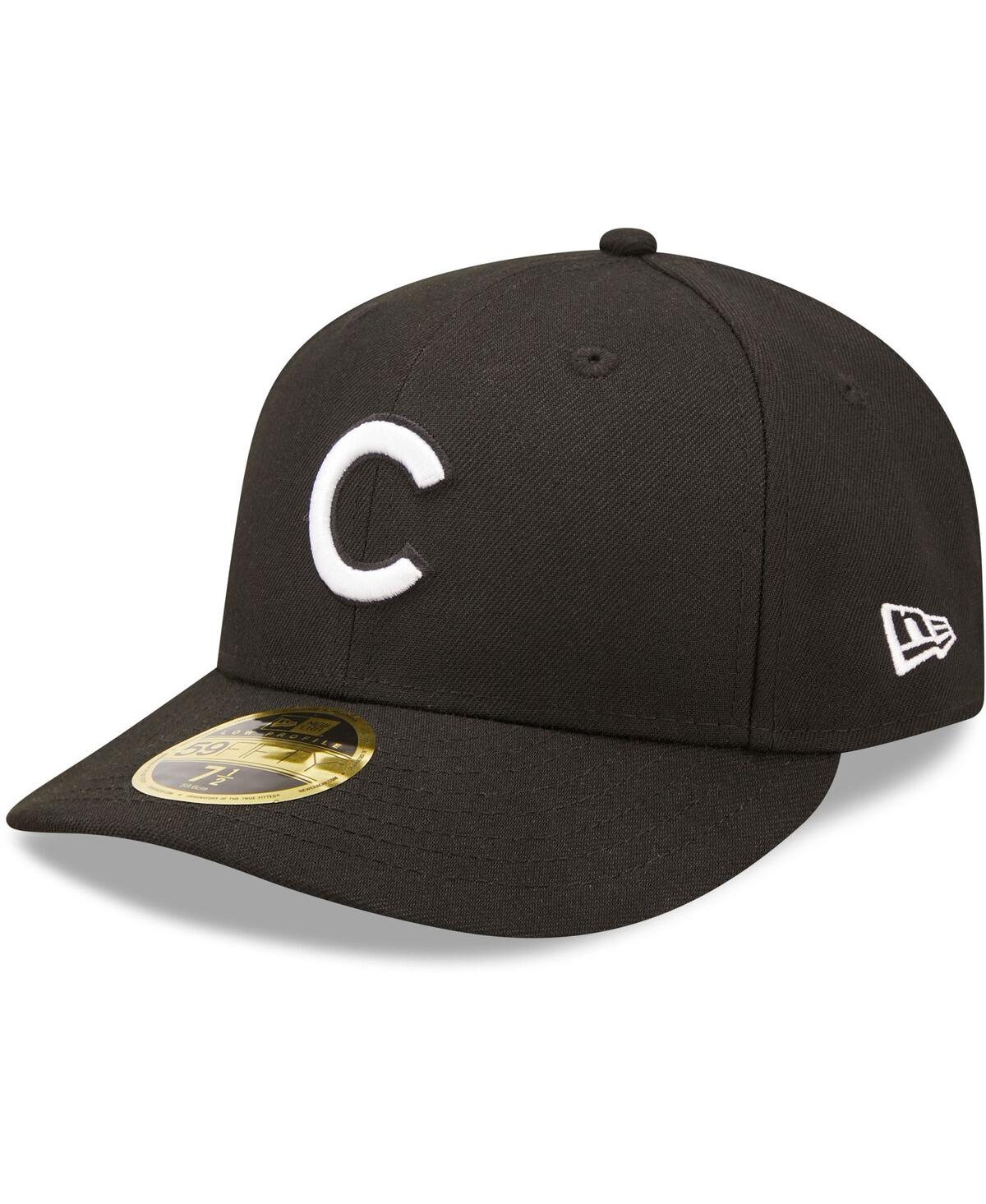 Men's Chicago Cubs Black and White Low Profile 59FIFTY Fitted Hat - Black, White