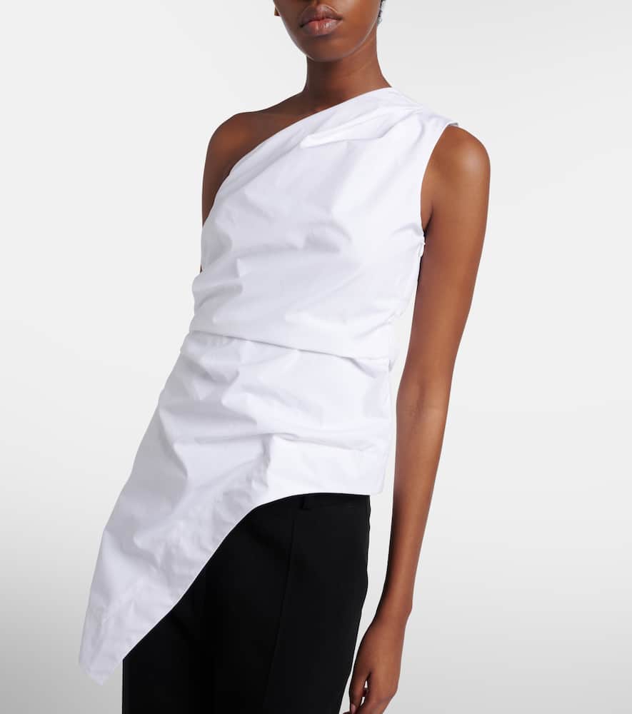 Róhe Asymmetric one-shoulder cotton poplin top