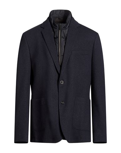 Man Jacket Navy Size 48 Polyester, Viscose, Elastane