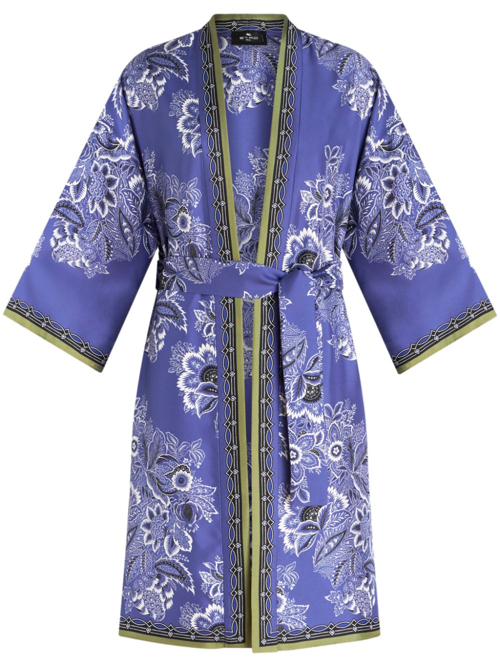Kesa floral-print silk robe - Purple