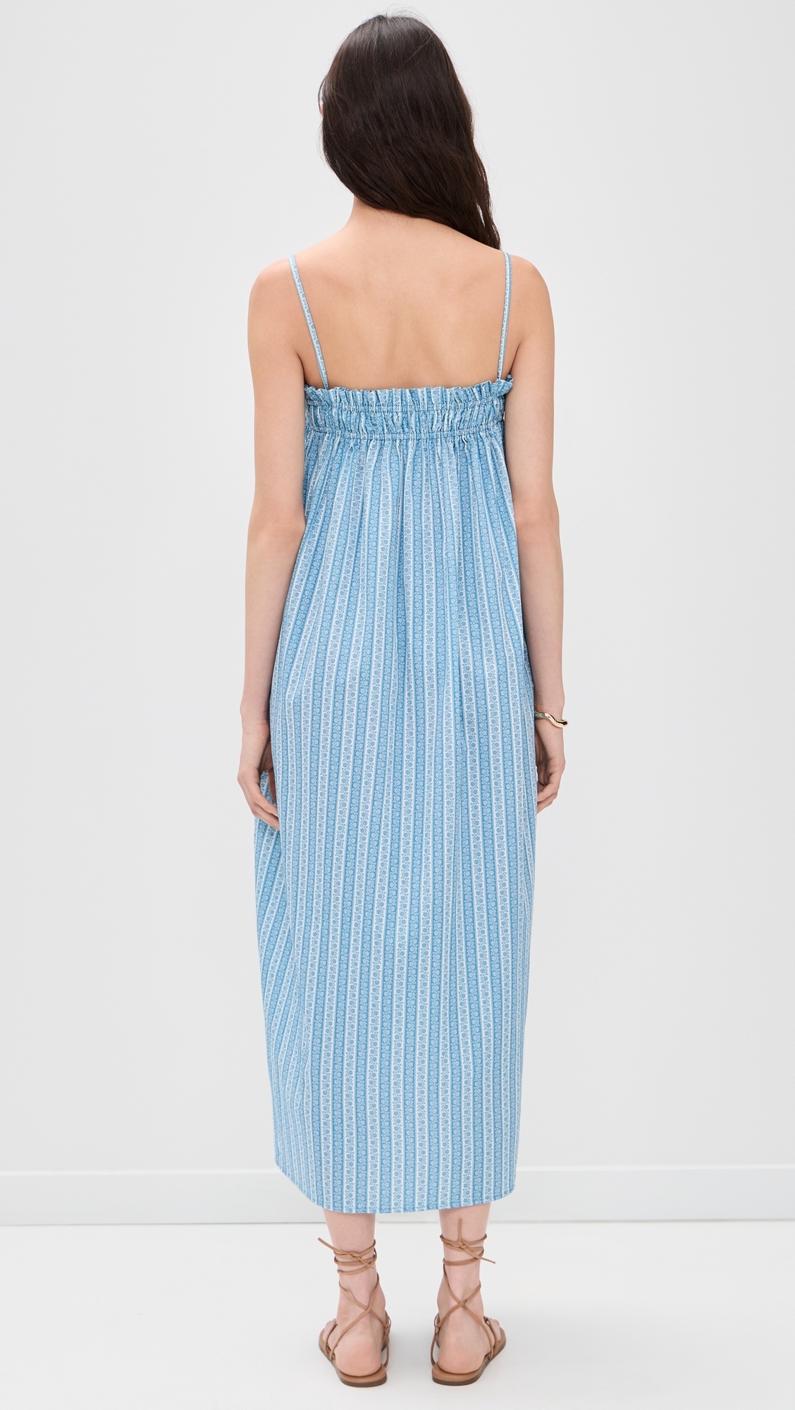 Sammy Dress Blue Floral Stripe