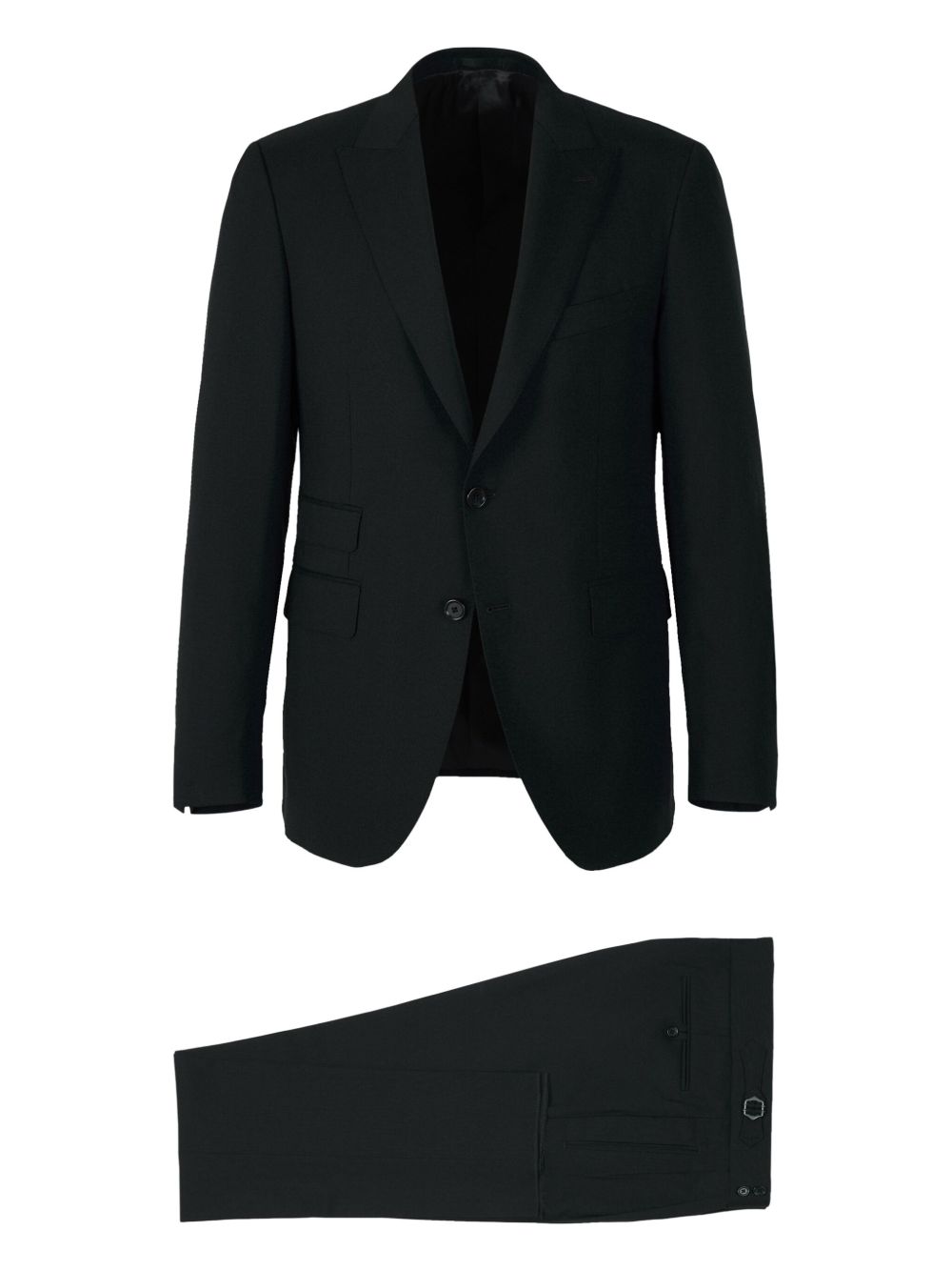Two-button flap-pocket suit - Black