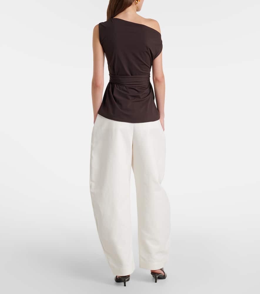 Róhe High-rise cotton barrel-leg pants