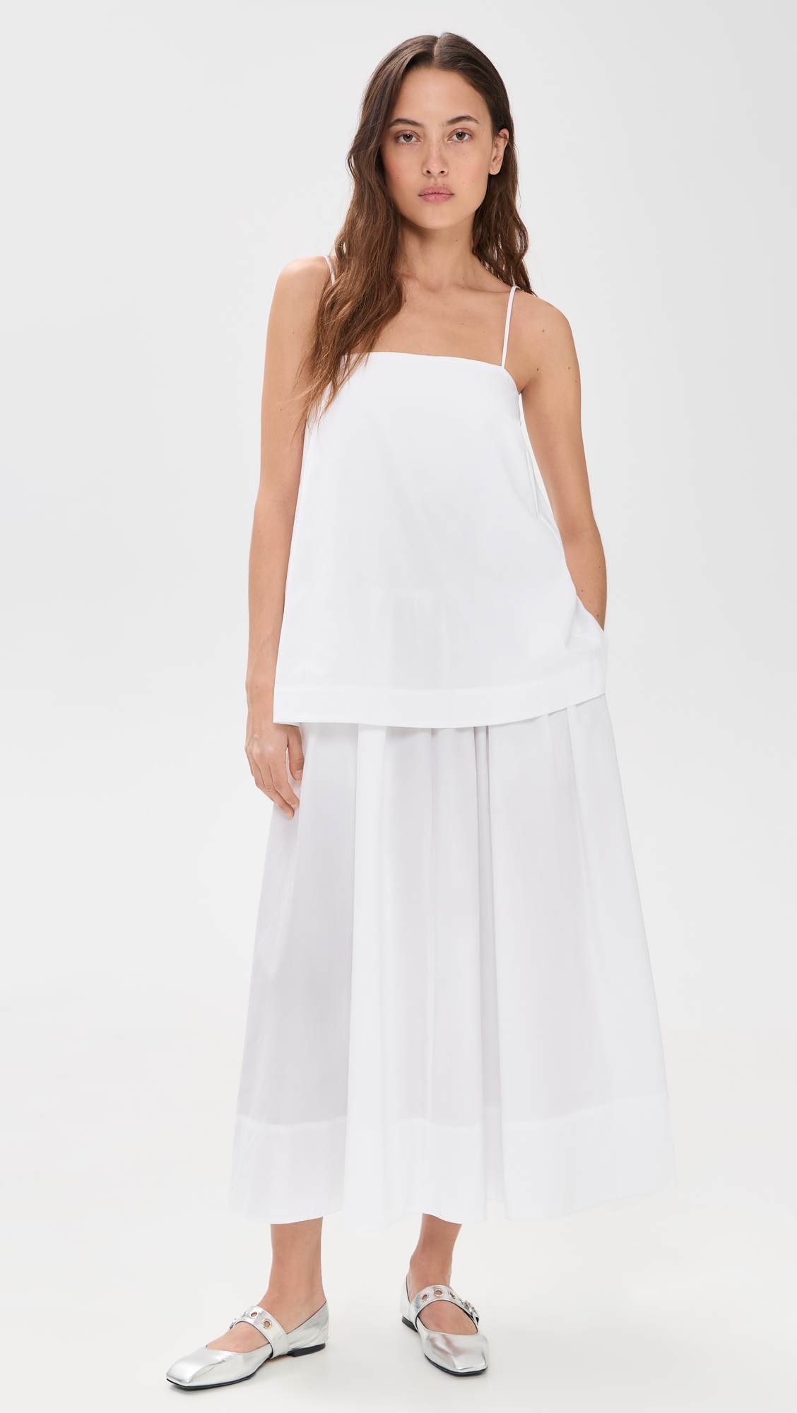 Cotton Strap Dress White