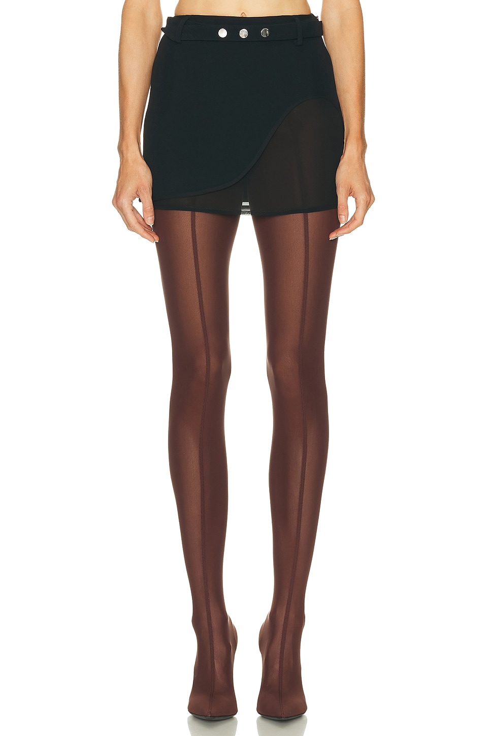 THE ATTICO High Cut Mini Skirt in Black - Black. 44 also