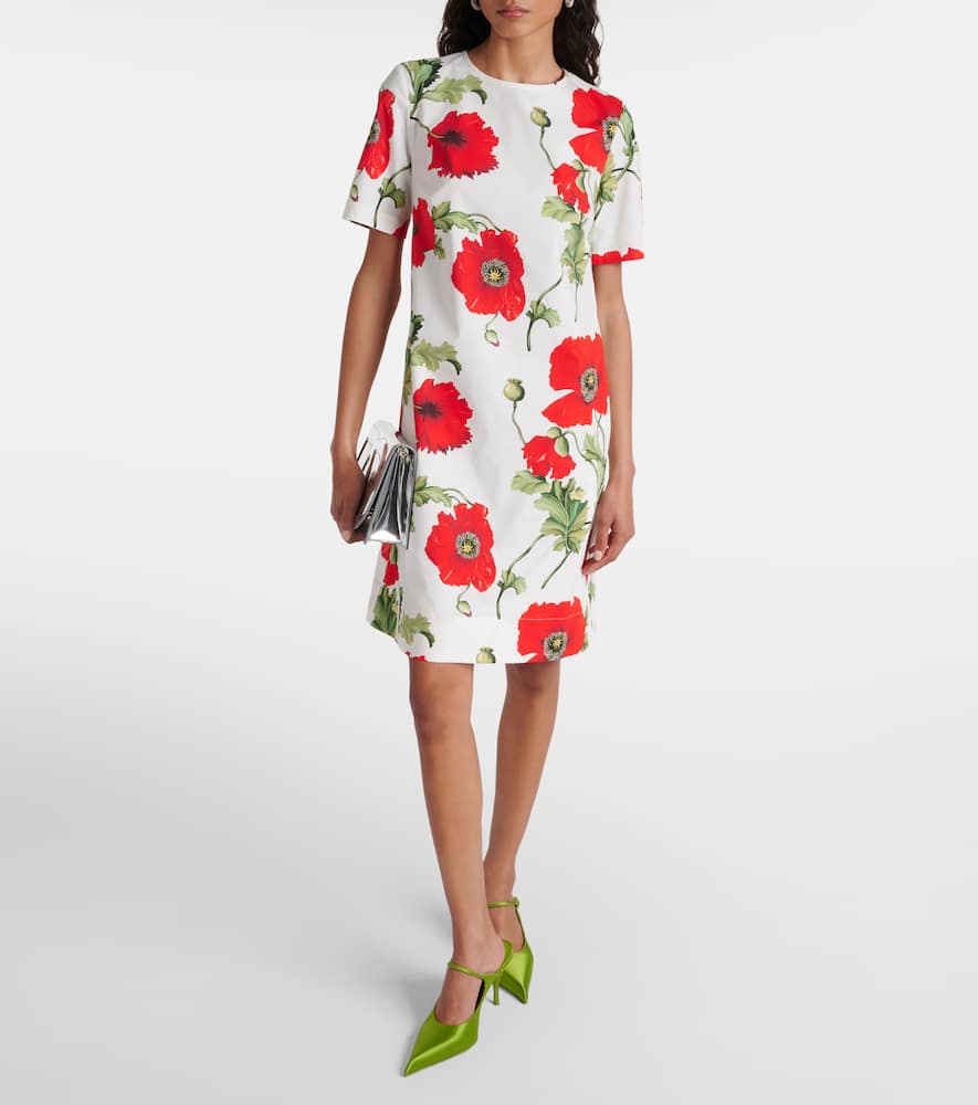 Floral cotton-blend minidress